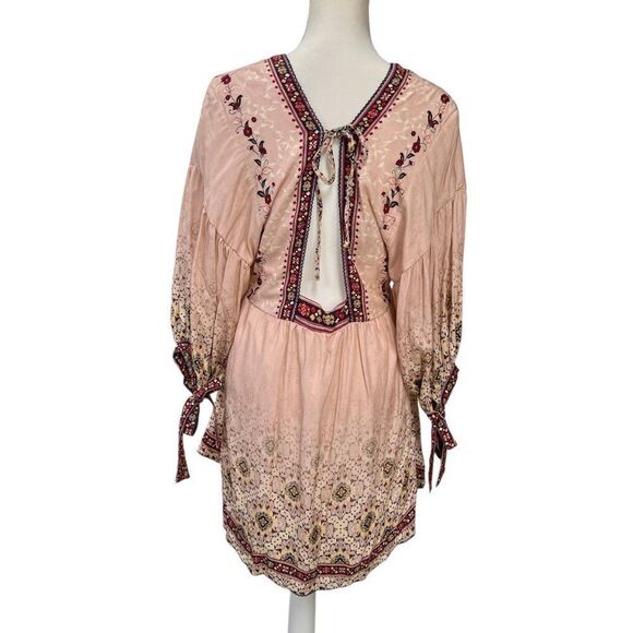 Agua Bendita NWT Alex Kezia Hand Made Mini Dress Pink Size Small - Picture 3 of 13